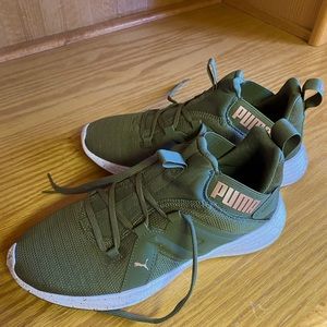 Army green Puma runners